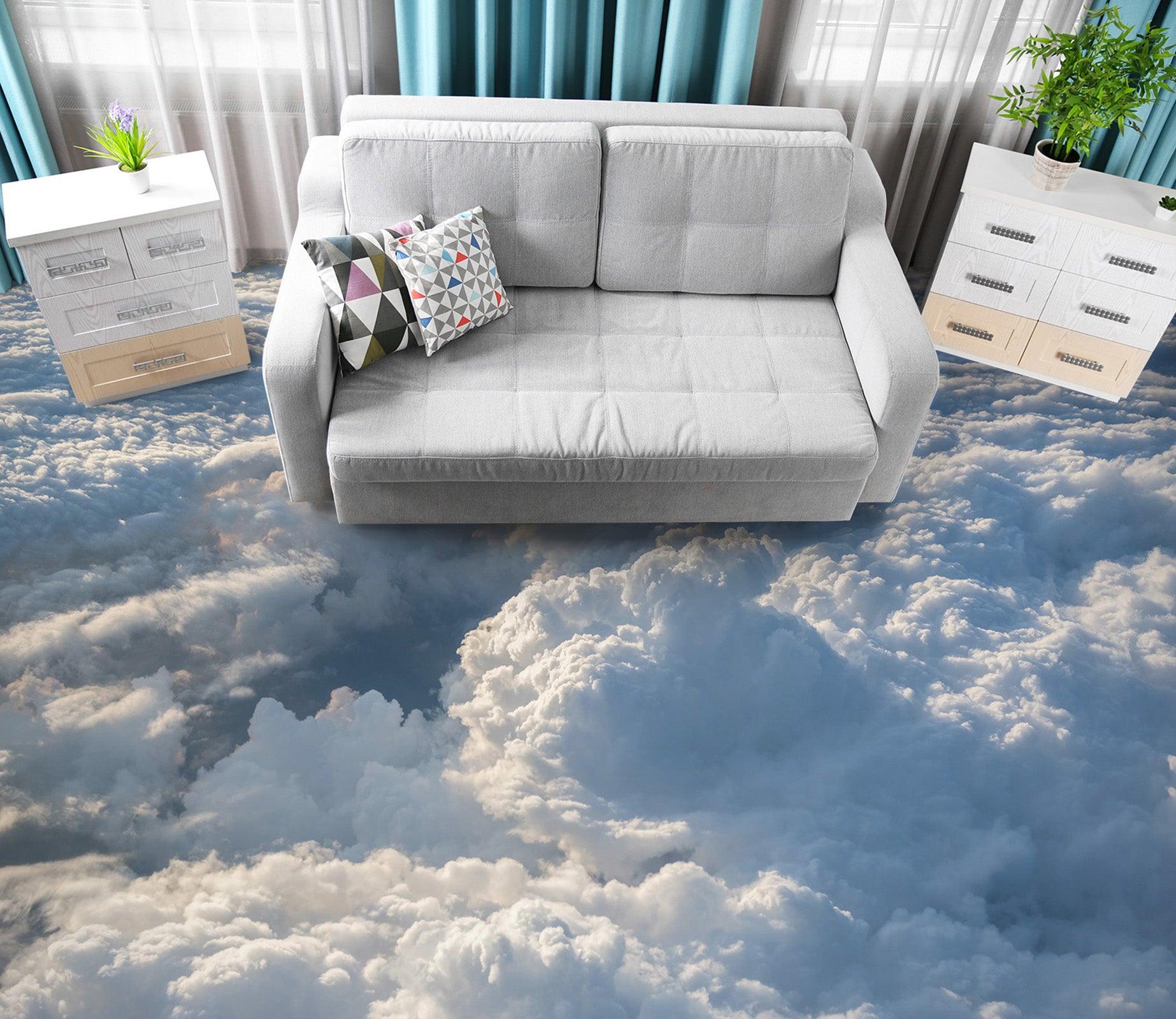 3D Lush Gentle Clouds 557 Floor Mural  Wallpaper Murals Rug & Mat Print Epoxy waterproof bath floor