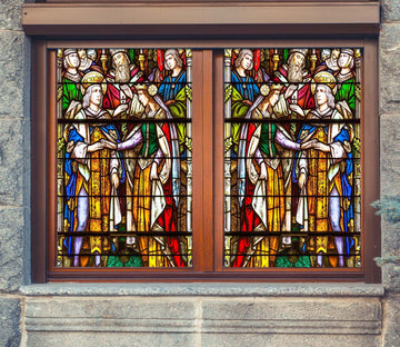 3D Prince Couple 196 Window Film Print Sticker Cling Stained Glass UV Block