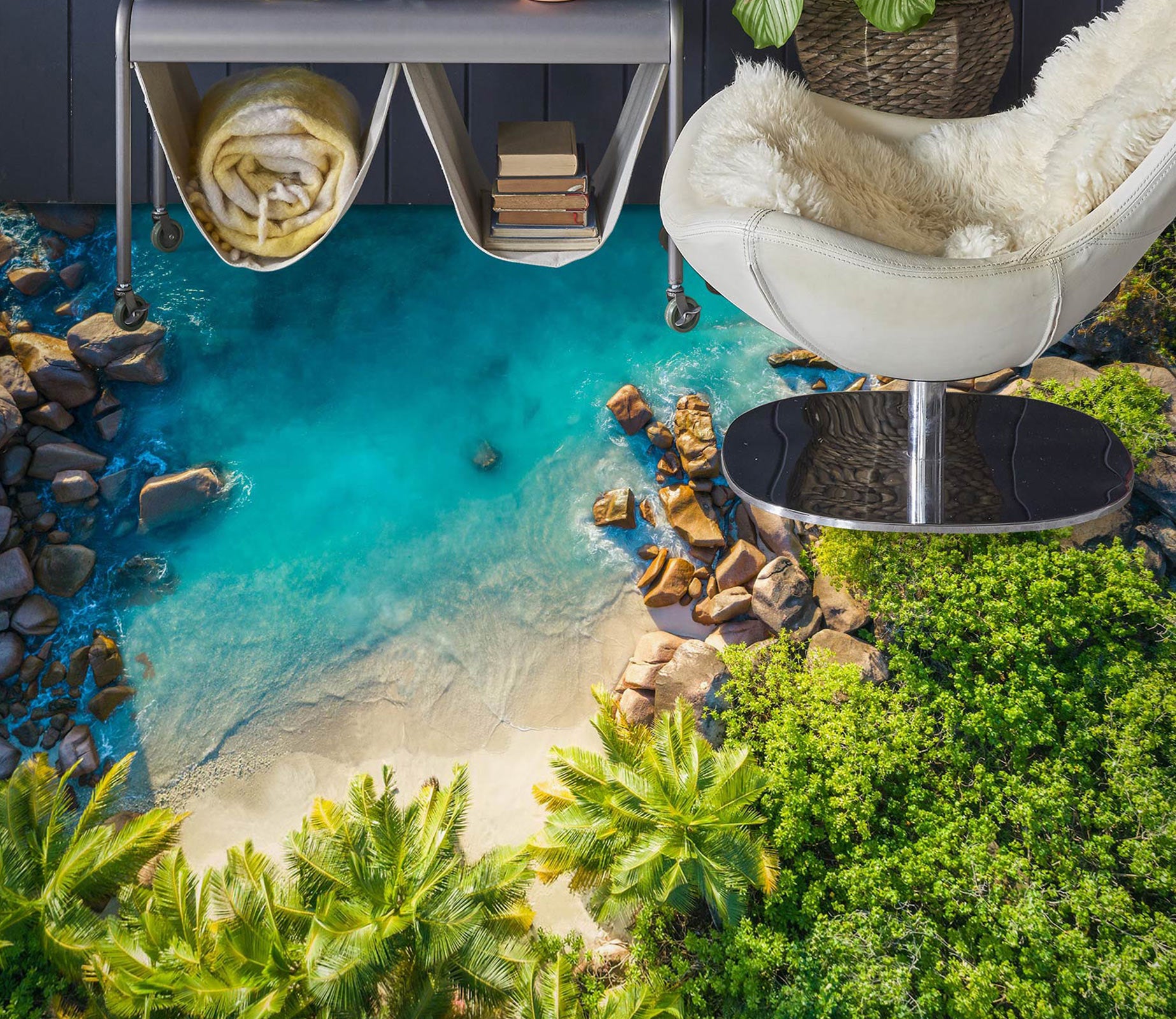 3D Blue Sea And Green Plants 156 Floor Mural  Wallpaper Murals Rug & Mat Print Epoxy waterproof bath floor