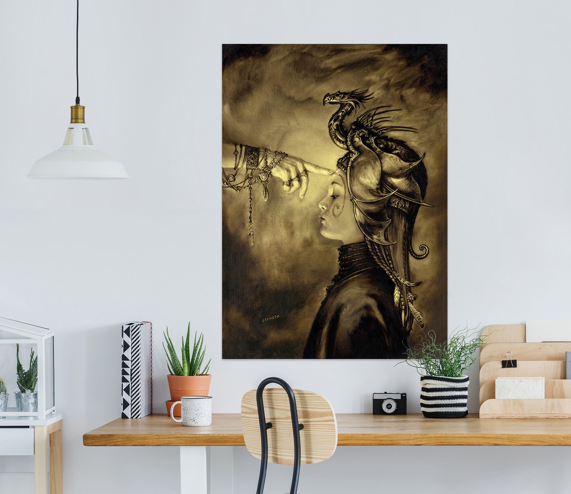 3D Finger Dragon Girl 8129 Ciruelo Wall Sticker