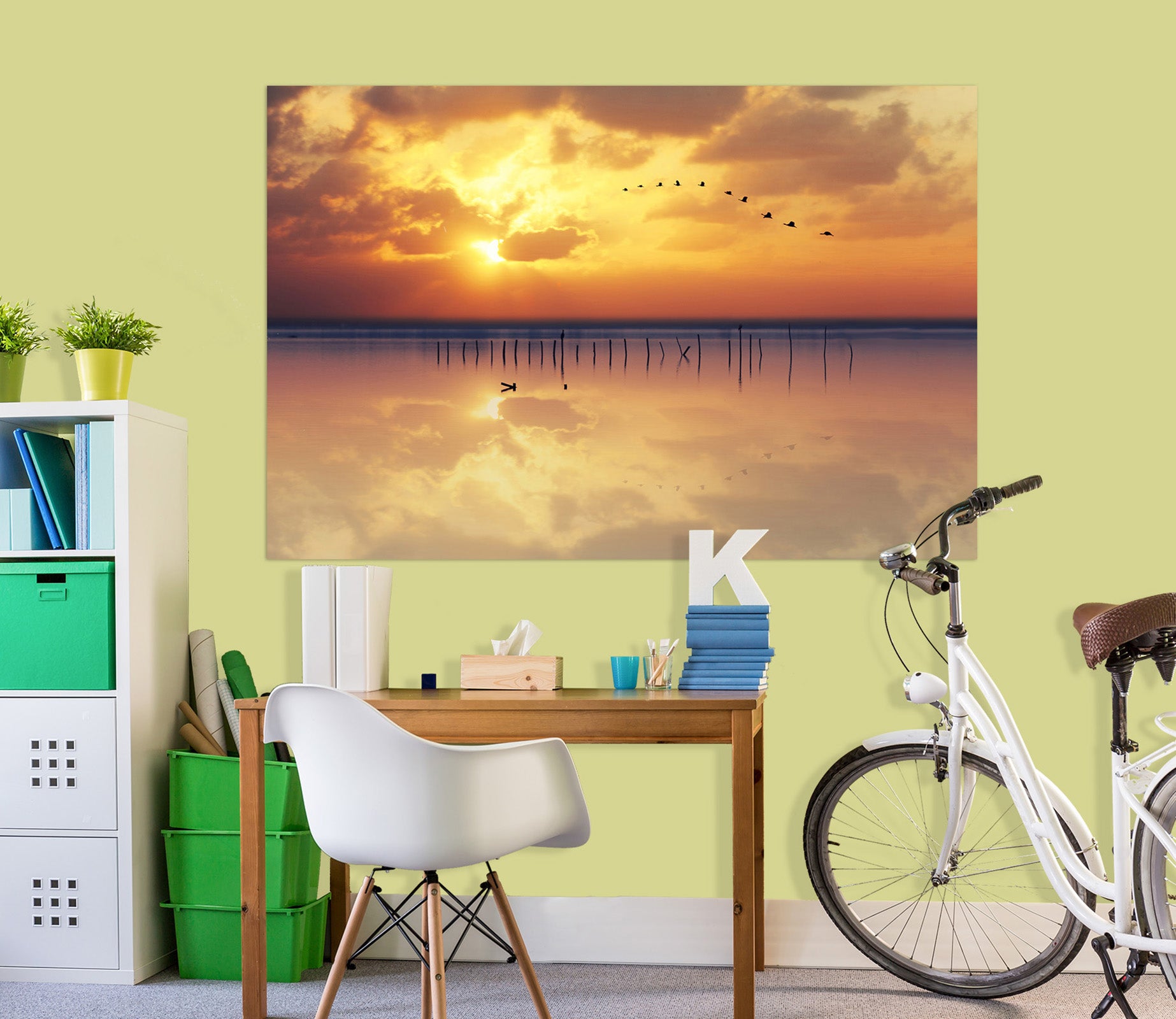 3D Golden Sunset 180 Marco Carmassi Wall Sticker