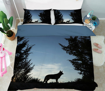 3D Forest Wolf 052 Bed Pillowcases Quilt