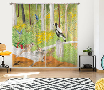 3D Forest Pigeon 049 Michael Sewell Curtain Curtains Drapes