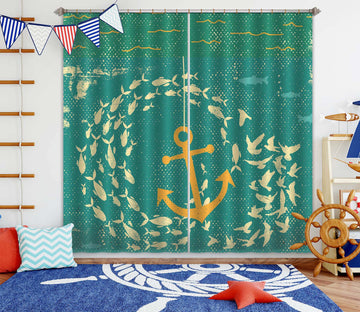 3D School Of Fish 046 Showdeer Curtain Curtains Drapes