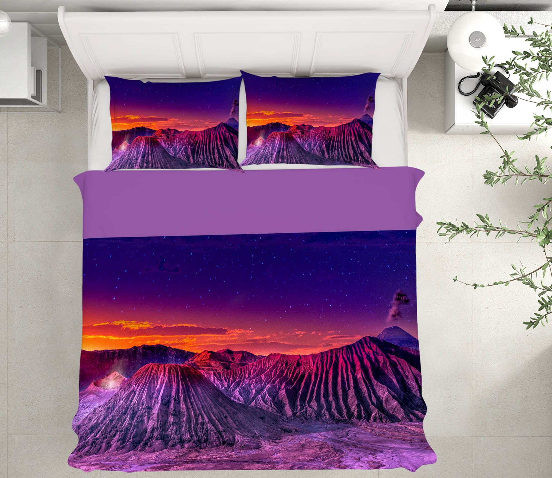 3D Purple Mountain 125 Marco Carmassi Bedding Bed Pillowcases Quilt