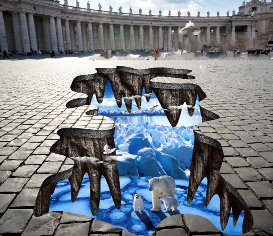 3D Polar Bear 434 Floor Mural  Wallpaper Murals Rug & Mat Print Epoxy waterproof bath floor