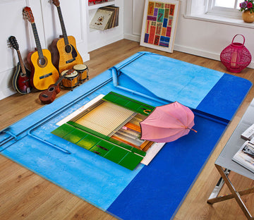 3D Blue Wall 1188 Marco Carmassi Rug Non Slip Rug Mat