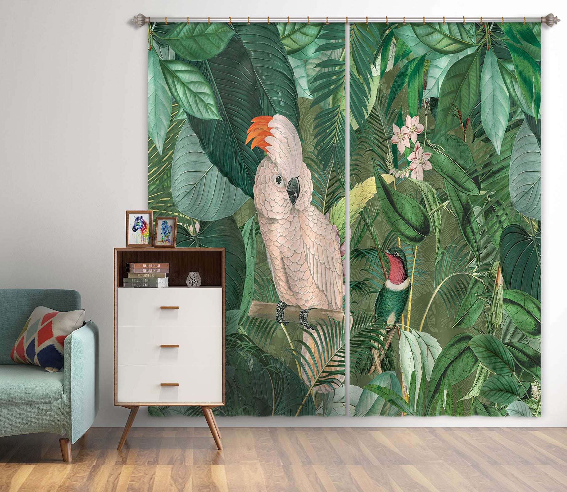 3D Jungle Friends 065 Andrea haase Curtain Curtains Drapes