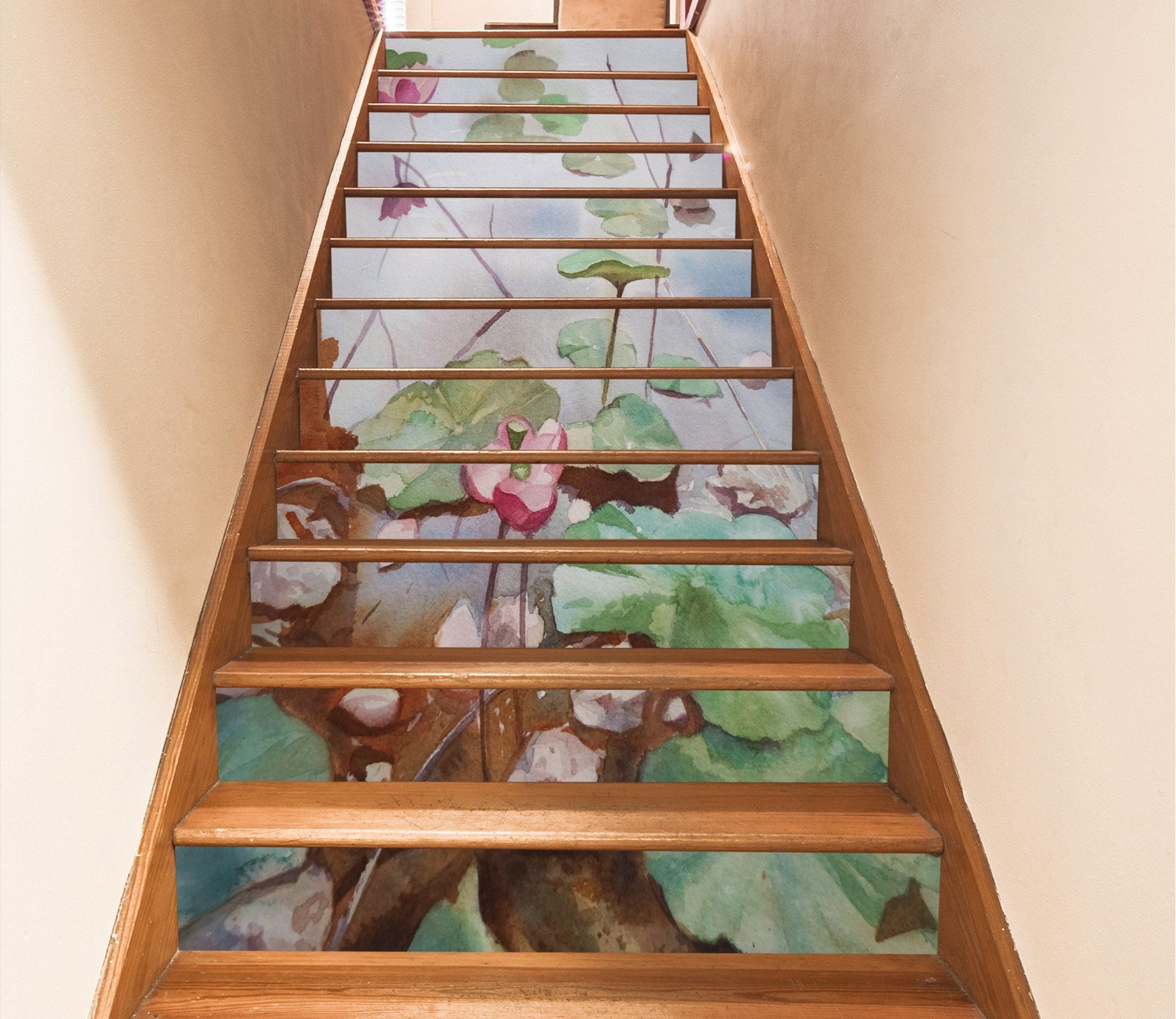 3D Lotus 1483 Stair Risers Wallpaper AJ Wallpaper 