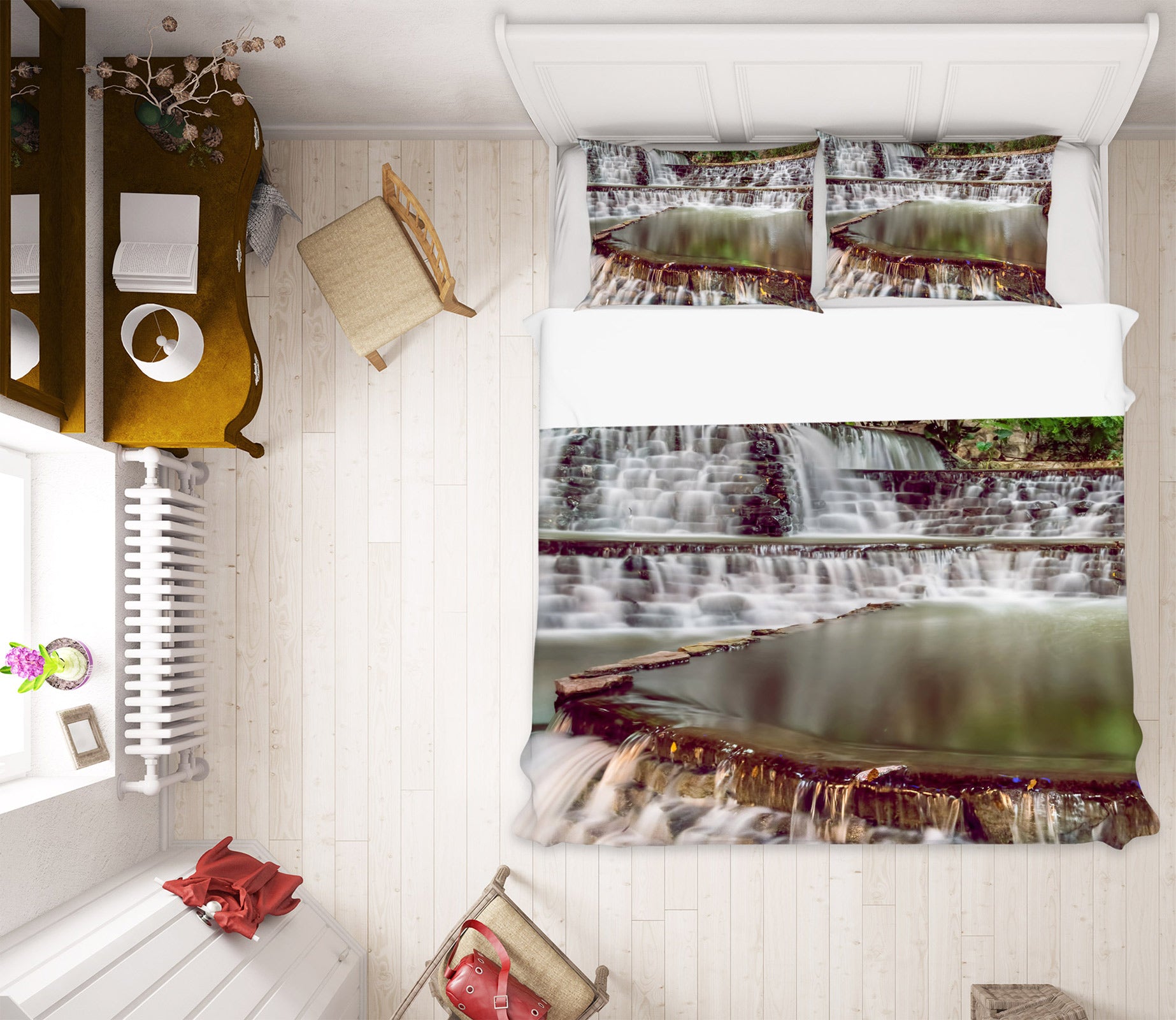 3D Waterfall Ladder 8552 Beth Sheridan Bedding Bed Pillowcases Quilt