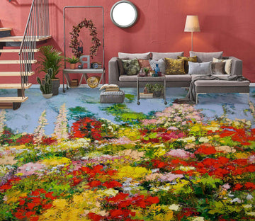 3D Colorful Flower Bush 9629 Allan P. Friedlander Floor Mural  Wallpaper Murals Self-Adhesive Removable Print Epoxy