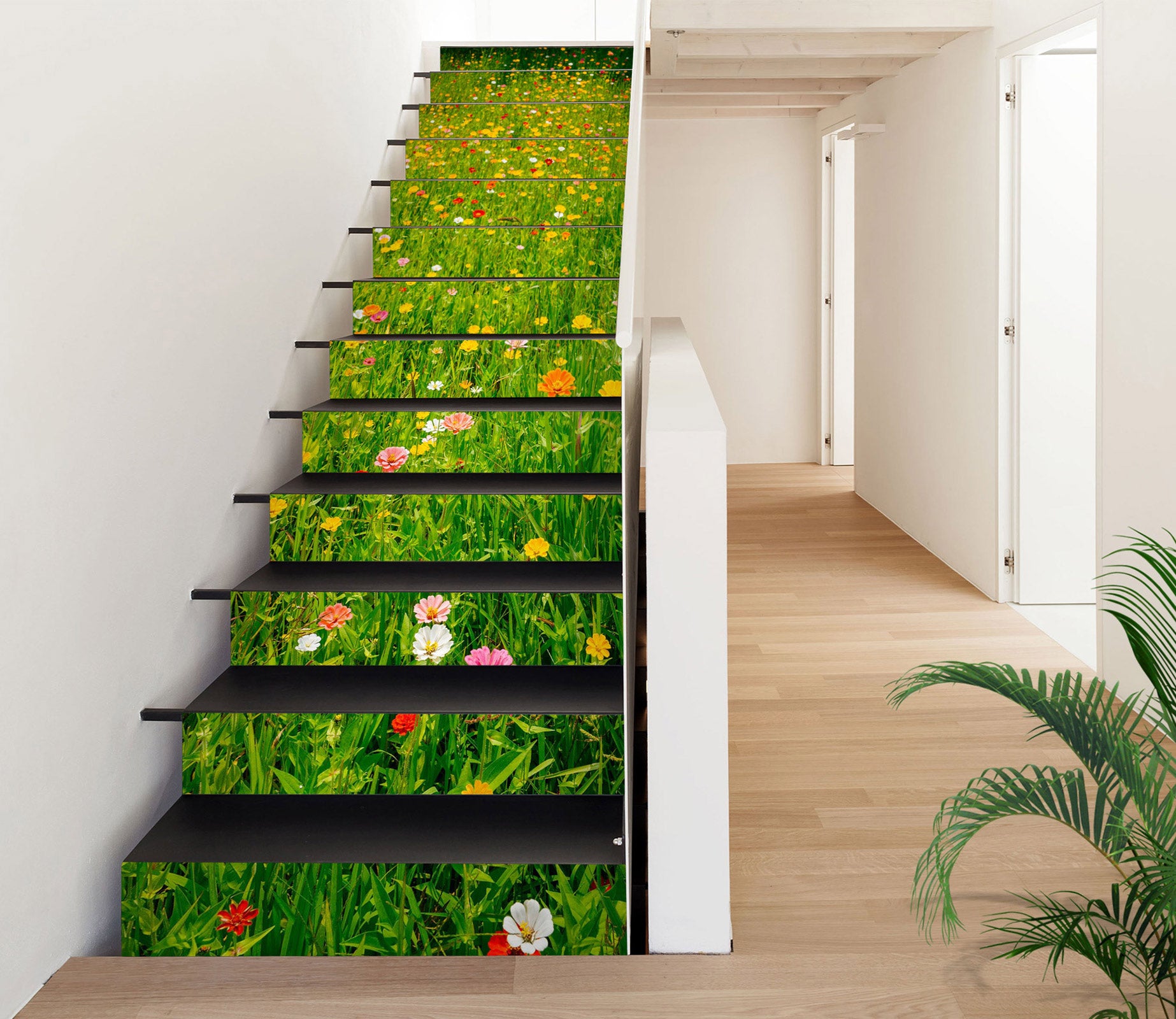 3D Flowers Meadow 534 Stair Risers