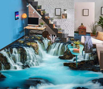 3D Steep Waterfall Scenery 721 Floor Mural  Wallpaper Murals Rug & Mat Print Epoxy waterproof bath floor