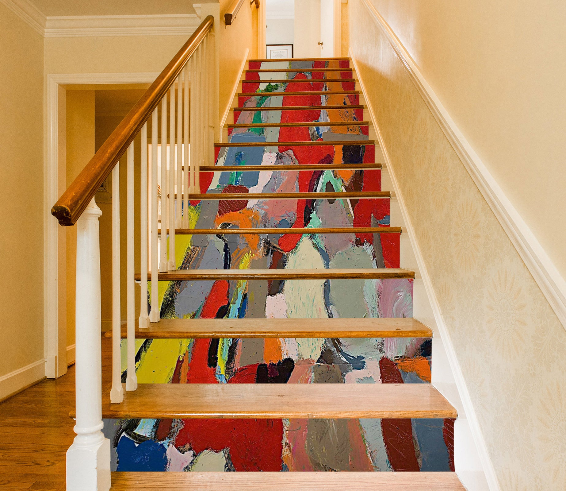 3D Red Block Pattern 89192 Allan P. Friedlander Stair Risers