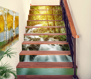 3D Waterfall In Warm Light 339 Stair Risers