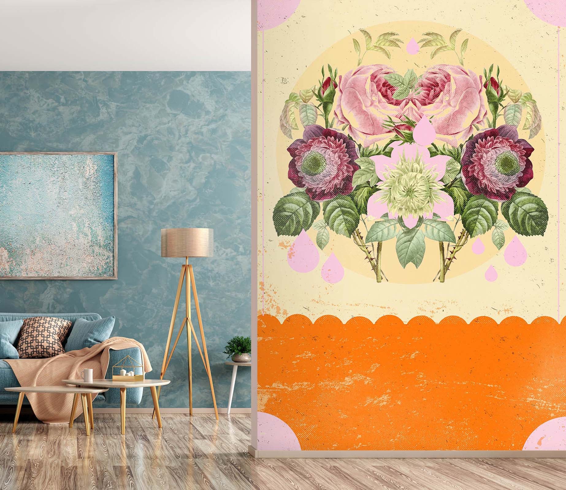 3D Psychedelic Flower 1411 Showdeer Wall Mural Wall Murals