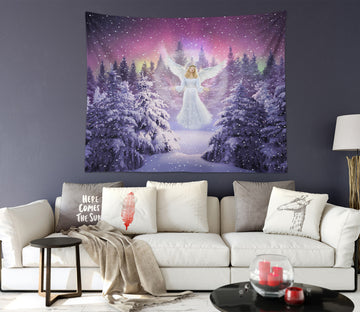 3D Snow Forest Angel 111136 Jerry LoFaro Tapestry Hanging Cloth Hang
