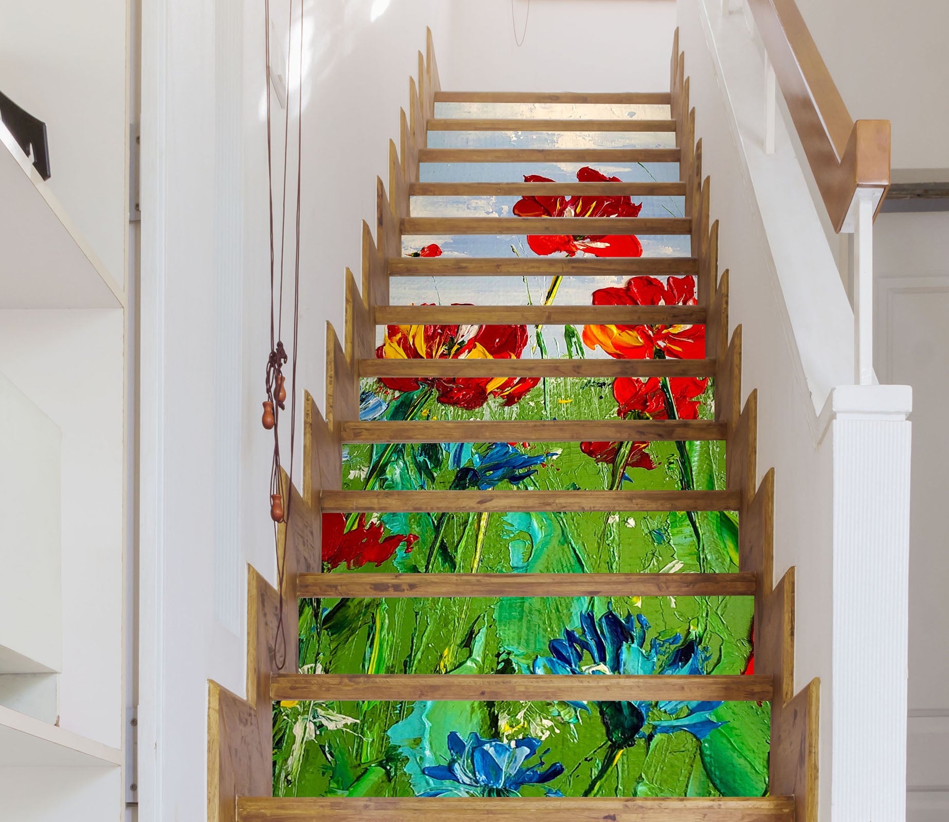 3D Red Blue Flower 2027 Skromova Marina Stair Risers