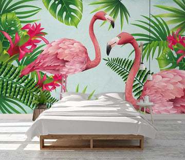 3D Rich Flamingos 1076 Wall Murals