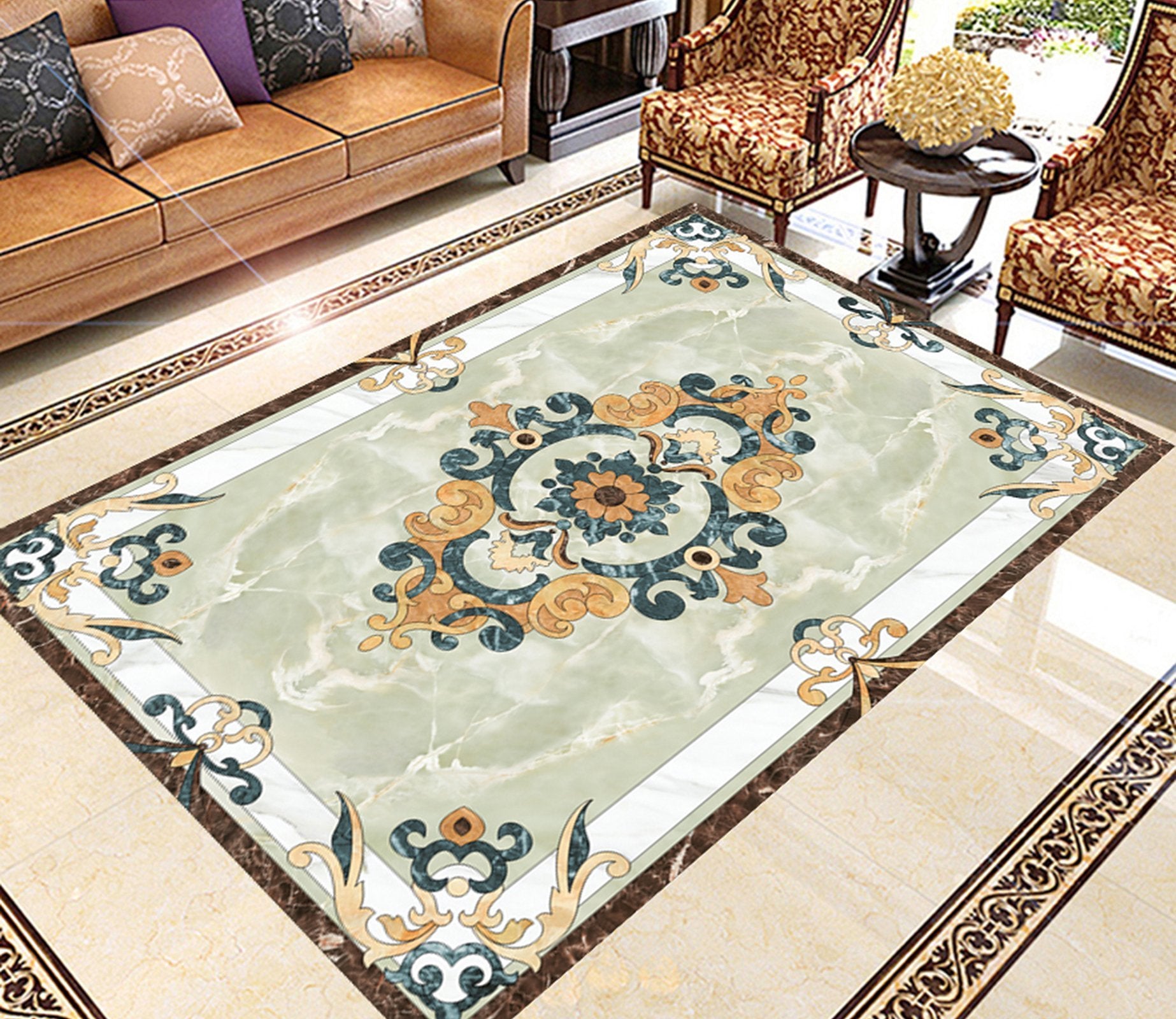 3D Religious Pattern WG672 Floor Mural Wallpaper AJ Wallpaper 2 