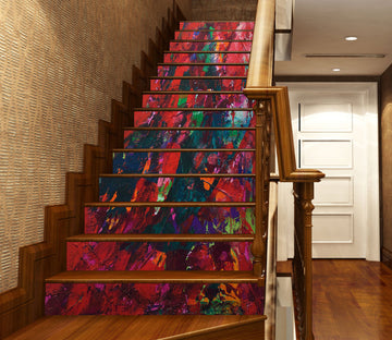 3D Red Abstract Painting Pattern 90175 Allan P. Friedlander Stair Risers