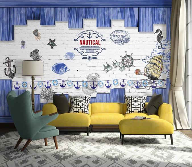 3D Sea Boat 344 Wall Murals Wallpaper AJ Wallpaper 2 