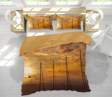 3D Yellow Sunset 097 Marco Carmassi Bedding Bed Pillowcases Quilt