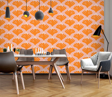 3D Orange Fan Pattern 12050 Kashmira Jayaprakash Wall Mural Wall Murals