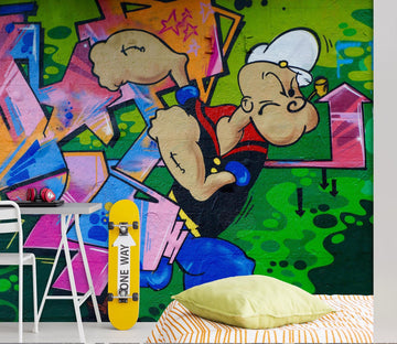 3D Popeye Graffiti 138 Wall Murals Wallpaper AJ Wallpaper 2 