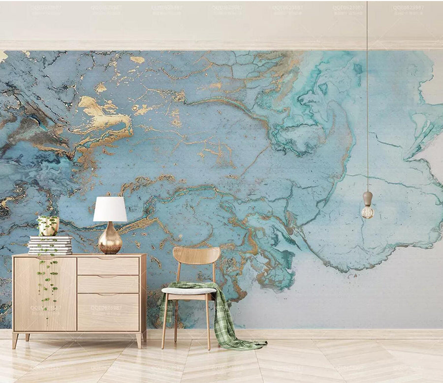 3D Blue Turbulence WC348 Wall Murals