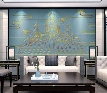 3D Golden Lines WC69 Wall Murals Wallpaper AJ Wallpaper 2 