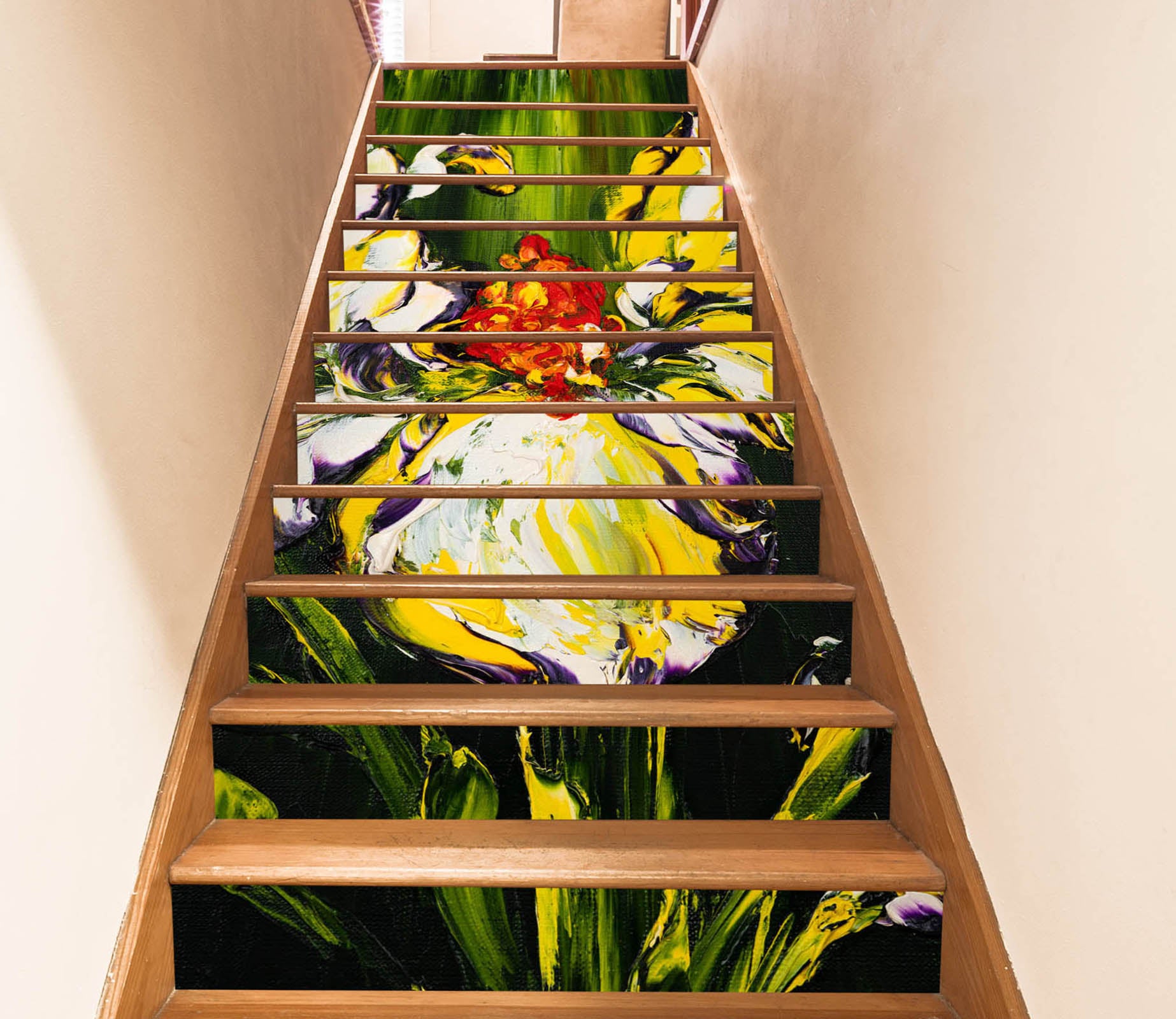 3D Yellow Flower 2207 Skromova Marina Stair Risers