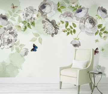 3D Green Leaf Flower 589 Wall Murals Wallpaper AJ Wallpaper 2 