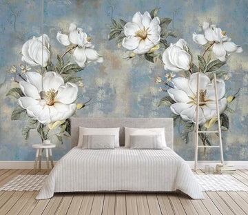 3D White Flowers WC30 Wall Murals Wallpaper AJ Wallpaper 2 