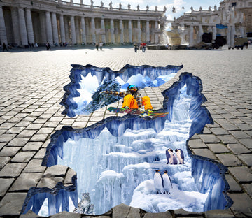 3D Iceberg Penguin 440 Floor Mural  Wallpaper Murals Rug & Mat Print Epoxy waterproof bath floor