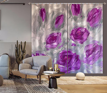 3D Purple Rose 3023 Skromova Marina Curtain Curtains Drapes