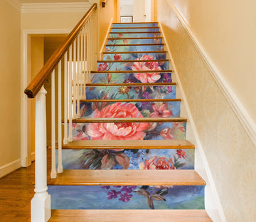 3D Ink Color Of Flowers 327 Stair Risers