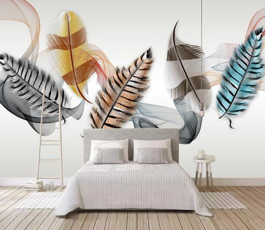 3D Striped Feathers WC2659 Wall Murals