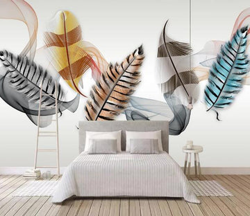3D Striped Feathers WC2659 Wall Murals