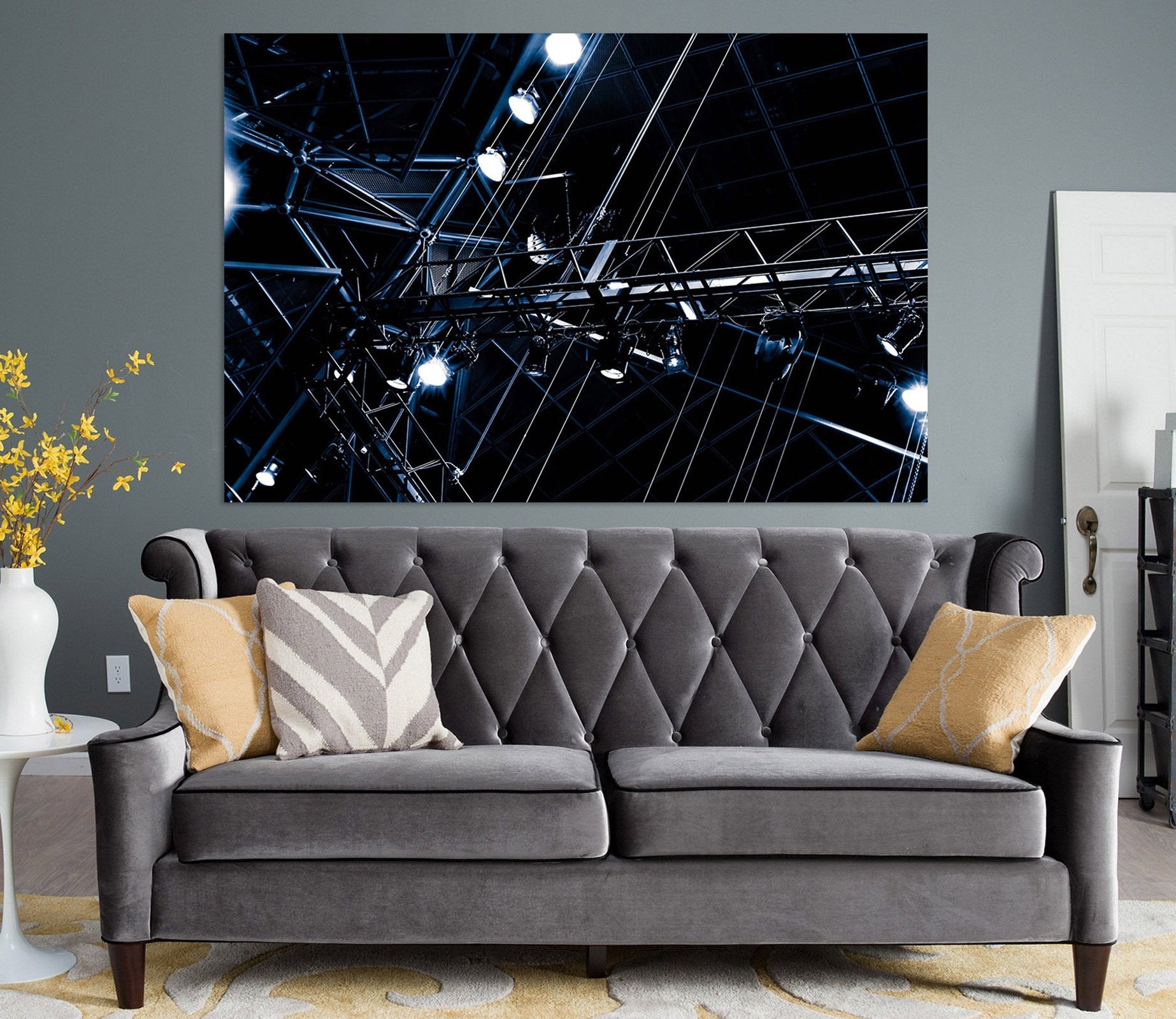 3D Black City Light 008 Noirblanc777 Wall Sticker Wallpaper AJ Wallpaper 2 