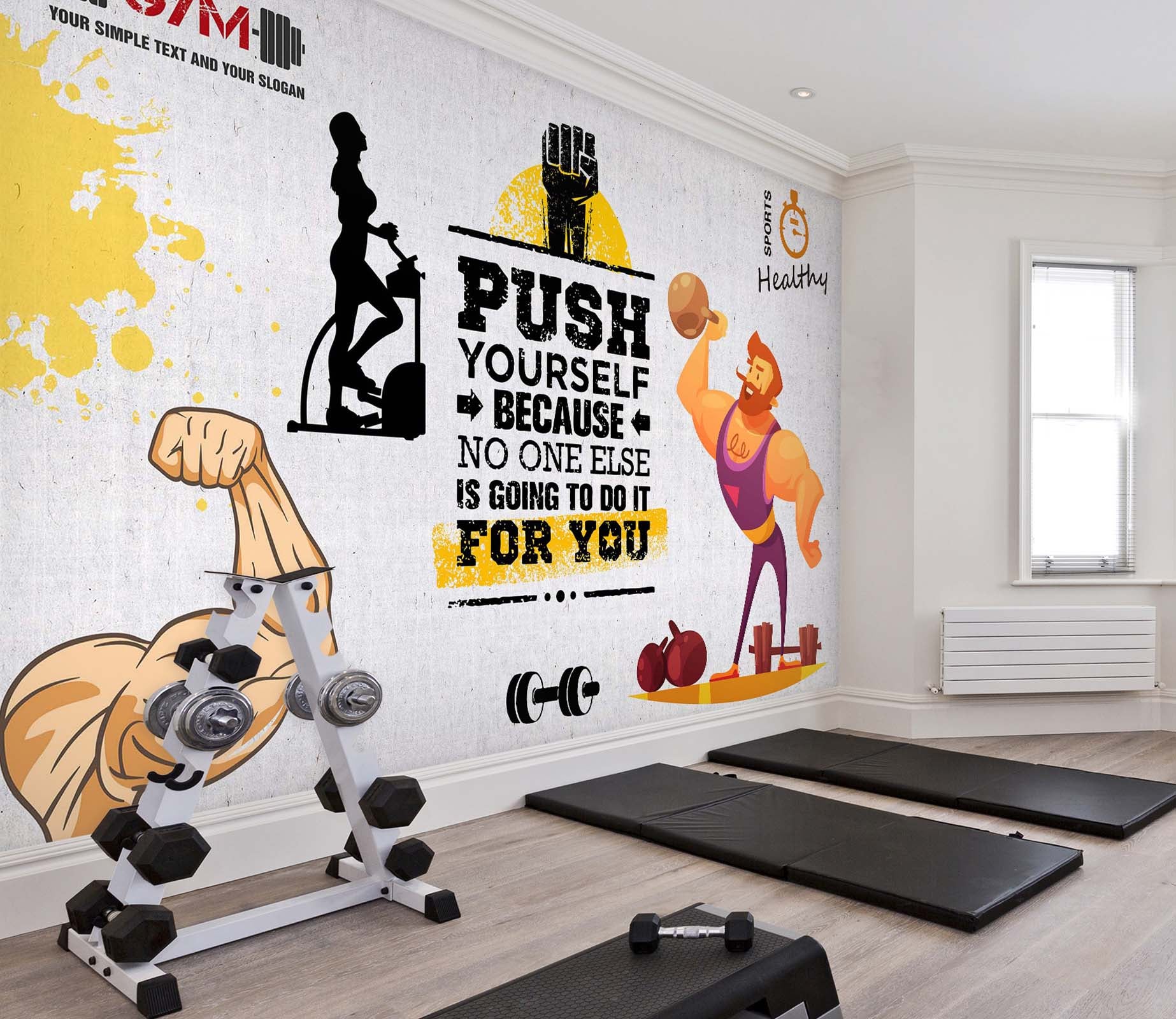 3D Fitness Equipment 049 Wall Murals Wallpaper AJ Wallpaper 2 