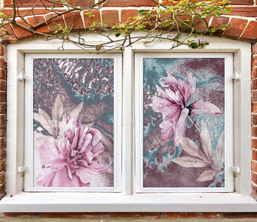 3D Pink Peony 427 Window Film Print Sticker Cling Stained Glass UV Block