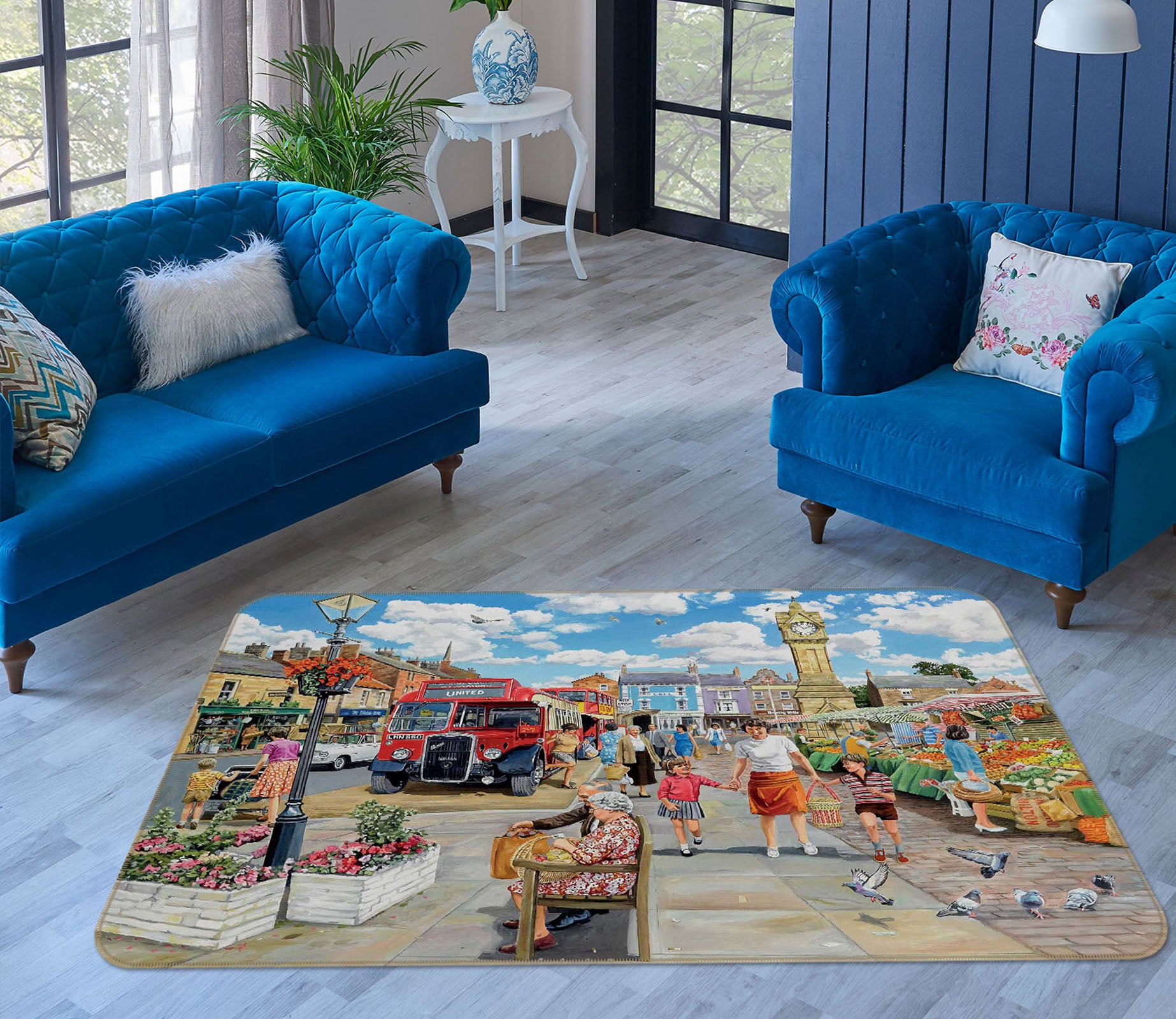 3D Lively City 1052 Trevor Mitchell Rug Non Slip Rug Mat