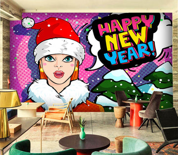3D Christmas Hat Woman 685 Wallpaper AJ Wallpaper 2 