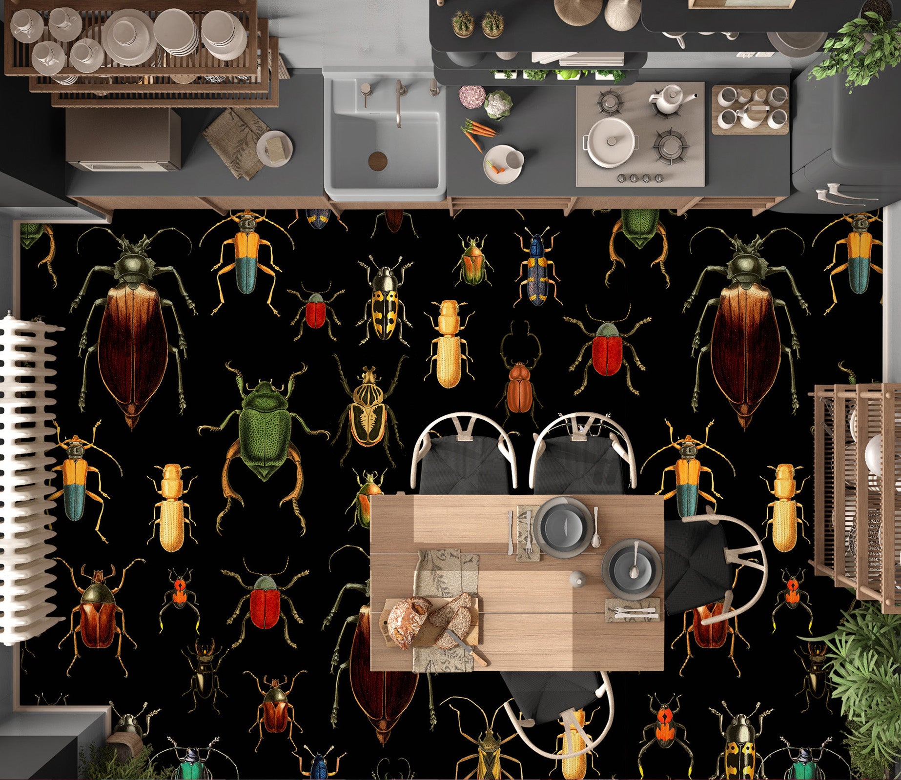 3D Insect 99196 Uta Naumann Floor Mural  Wallpaper Murals Self-Adhesive Removable Print Epoxy