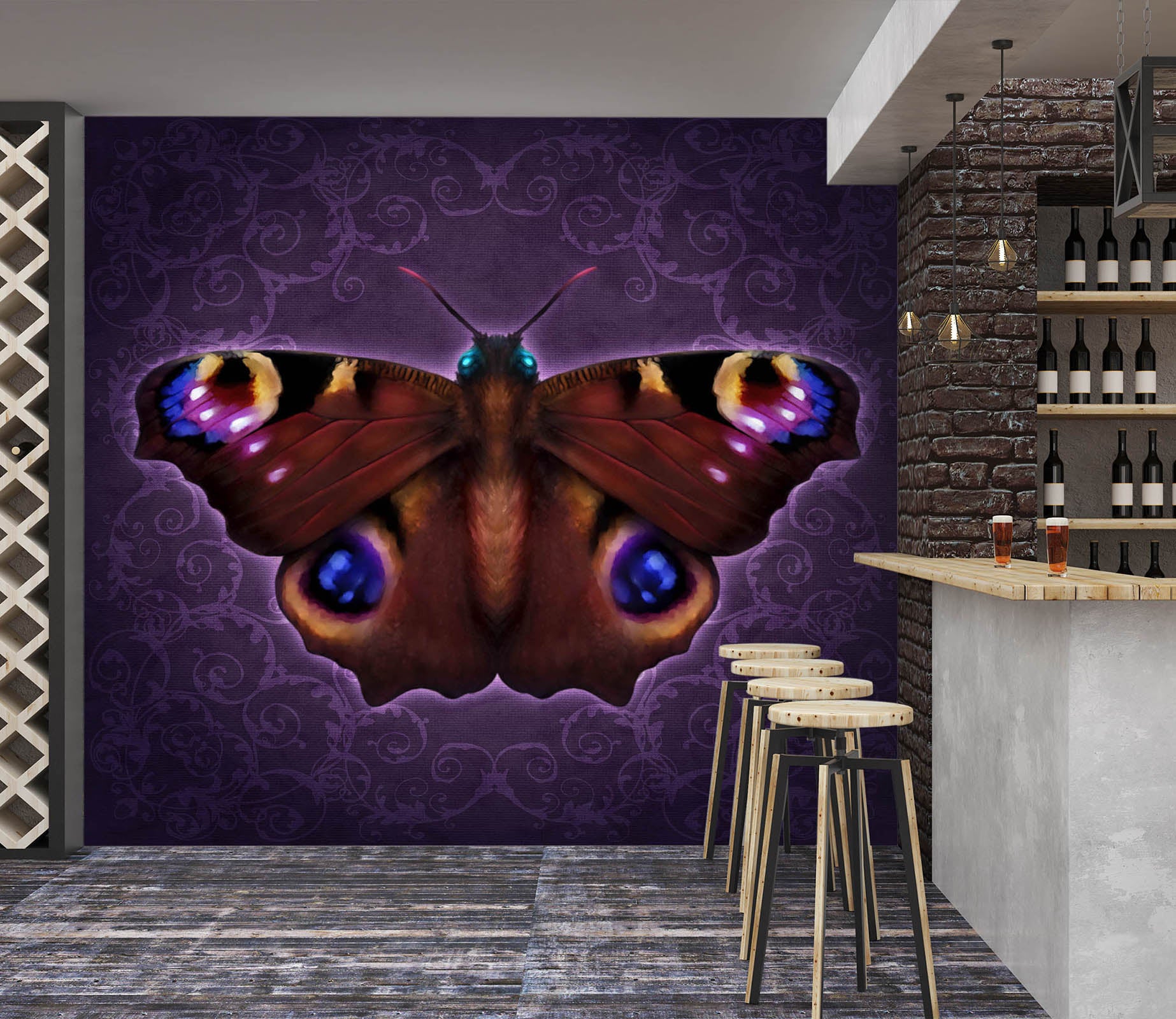 3D Brown Moth 8756 Brigid Ashwood Wall Mural Wall Murals
