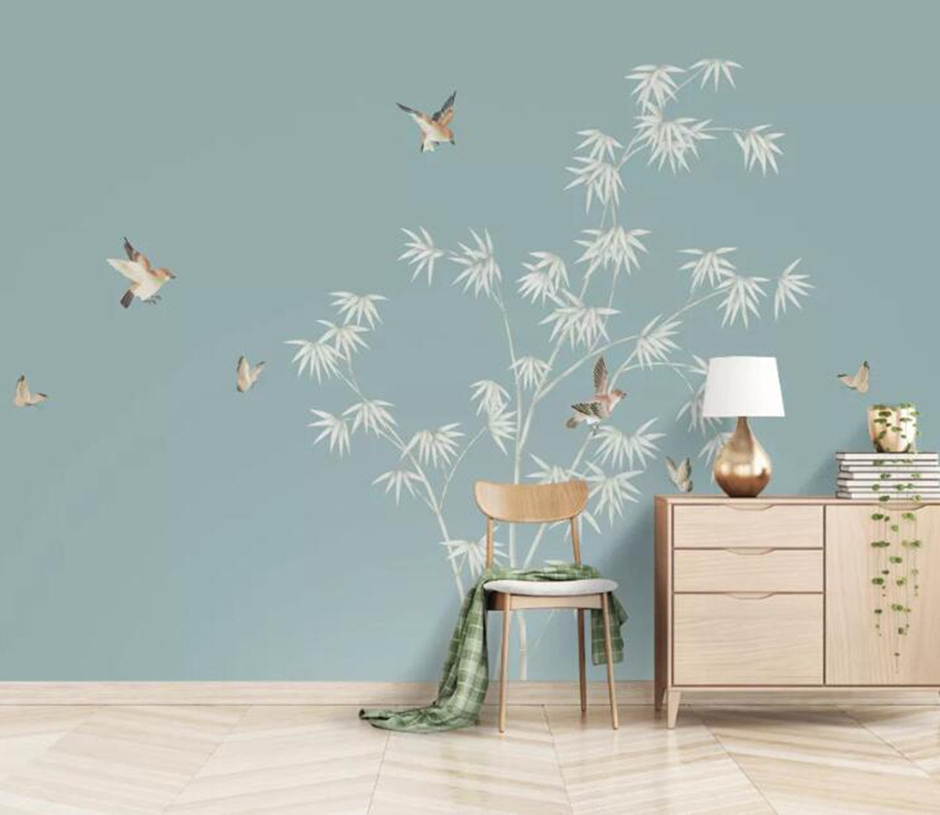 3D Bird Bamboo Forest WC49 Wall Murals Wallpaper AJ Wallpaper 2 