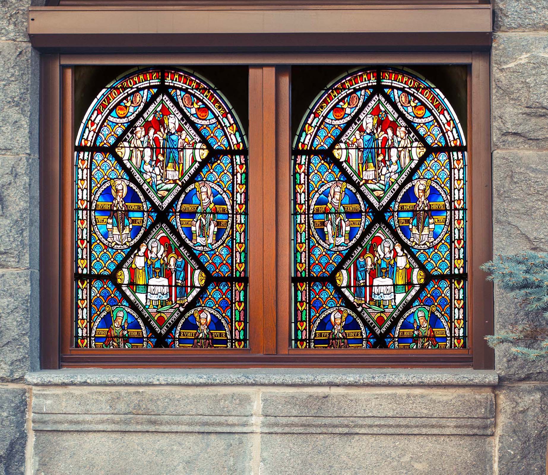 3D Religious Church 354 Window Film Print Sticker Cling Stained Glass UV Block