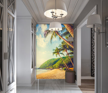 3D Beach Coconut Tree 109 Wall Murals Wallpaper AJ Wallpaper 