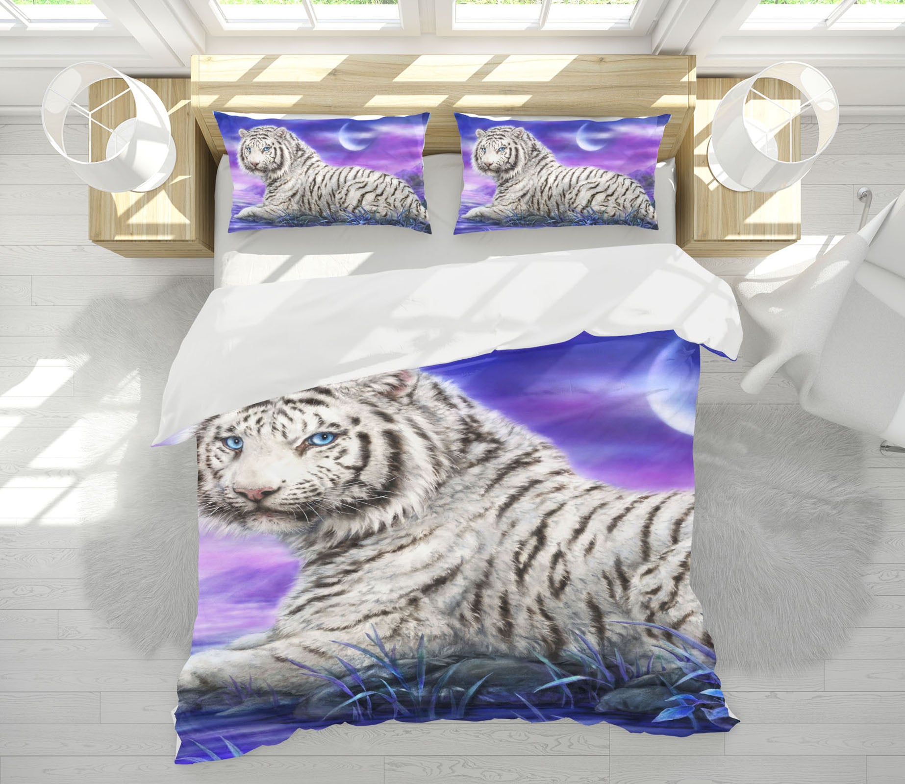 3D Tiger Moon 5937 Kayomi Harai Bedding Bed Pillowcases Quilt Cover Duvet Cover